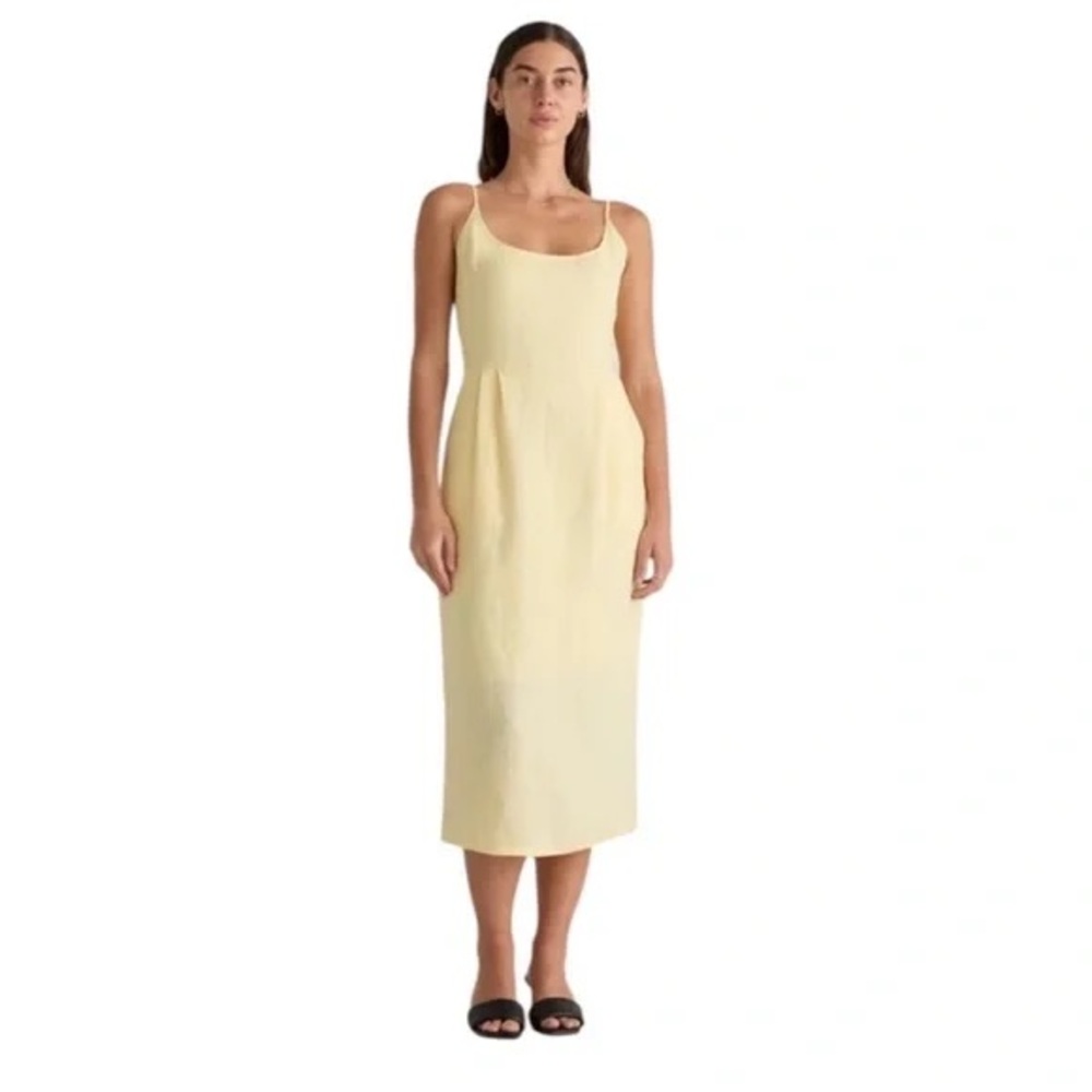 NWT Quince 100% European Linen Scoop Neck Midi Dress